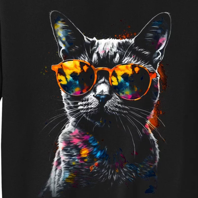 Cat Sunglasses Pet Animal Art Cat Tall Sweatshirt