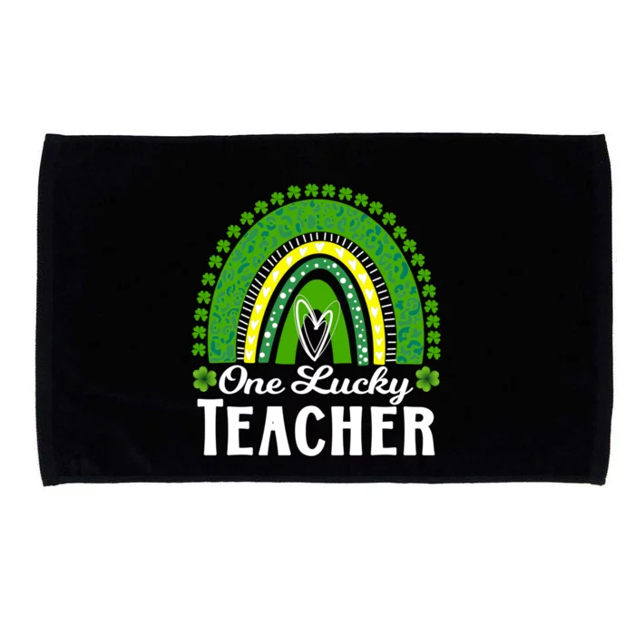 Cute St Patrick’s Teacher 1 Lucky Teacher St Patrick’s Day Gift Microfiber Hand Towel