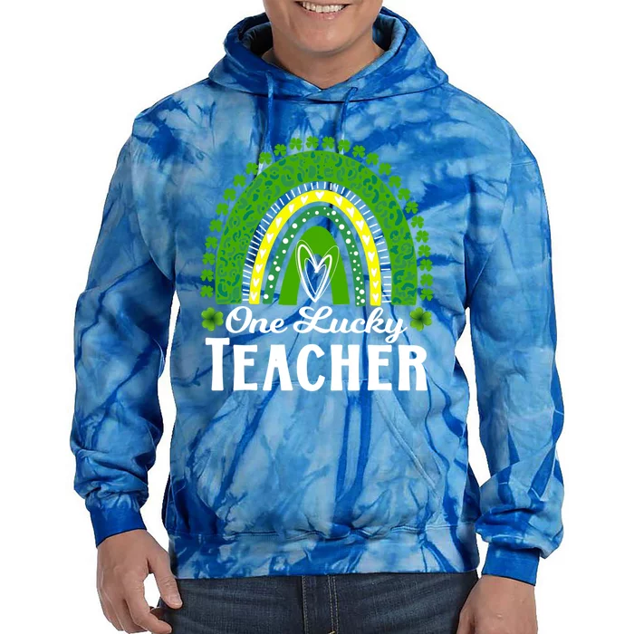 Cute St Patrick’s Teacher 1 Lucky Teacher St Patrick’s Day Gift Tie Dye Hoodie