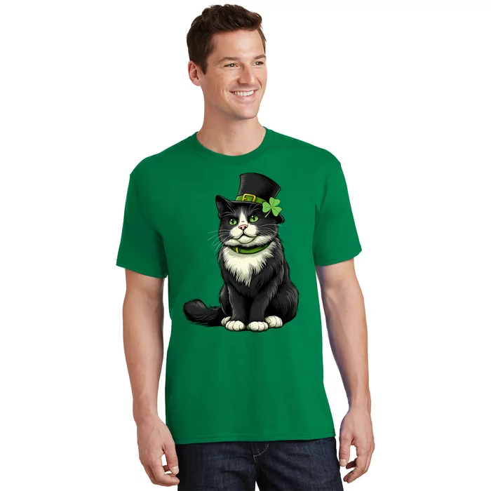 Cat St Patricks Day Shamrock Irish T-Shirt