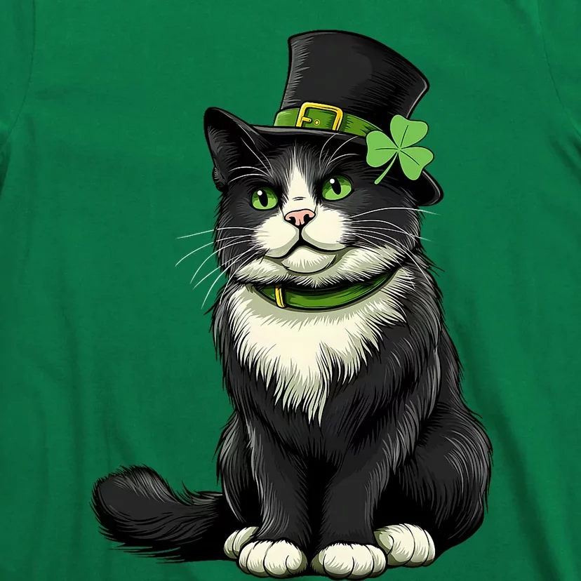 Cat St Patricks Day Shamrock Irish T-Shirt