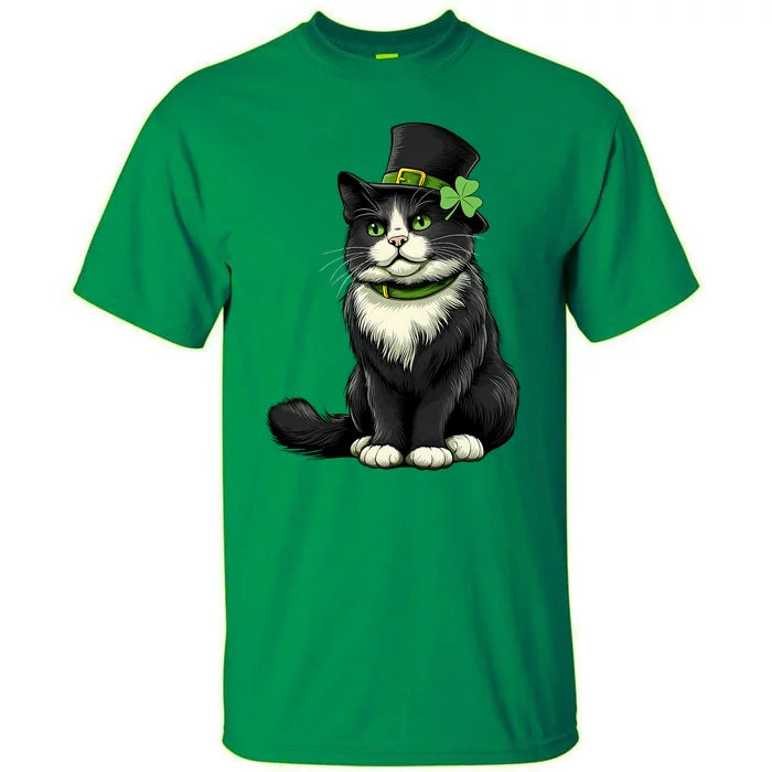 Cat St Patricks Day Shamrock Irish Tall T-Shirt