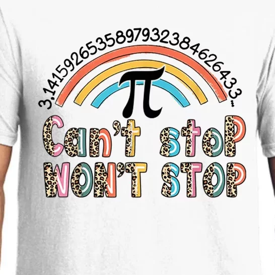 Can't Stop Pi Won't Stop Leopard Pi Day Math Lover Pajama Set