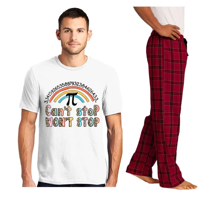 Can't Stop Pi Won't Stop Leopard Pi Day Math Lover Pajama Set