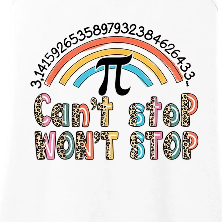 Can't Stop Pi Won't Stop Leopard Pi Day Math Lover Ladies Essential Tank