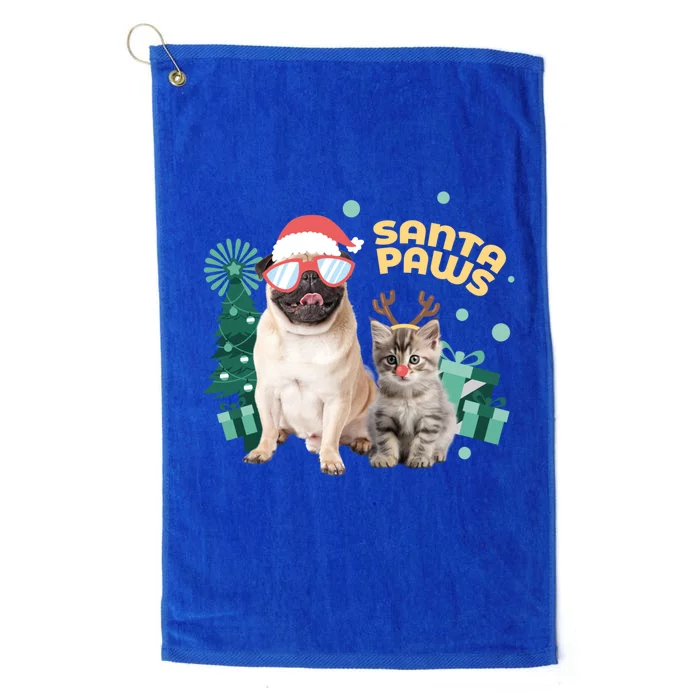 Christmas Santa Paws Gift Platinum Collection Golf Towel