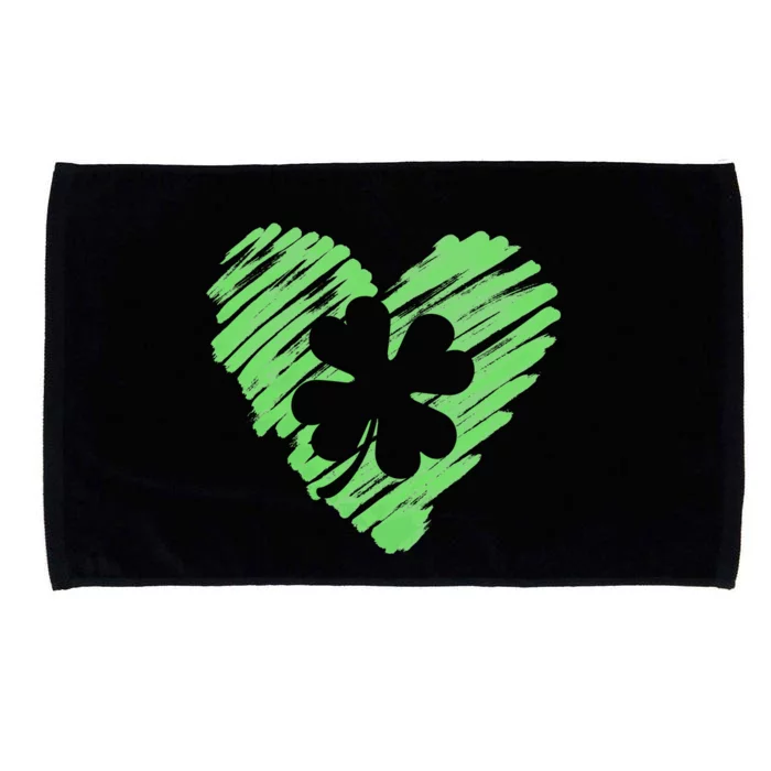 Cute St Patrick's Day Scribble Shamrock Heart Microfiber Hand Towel