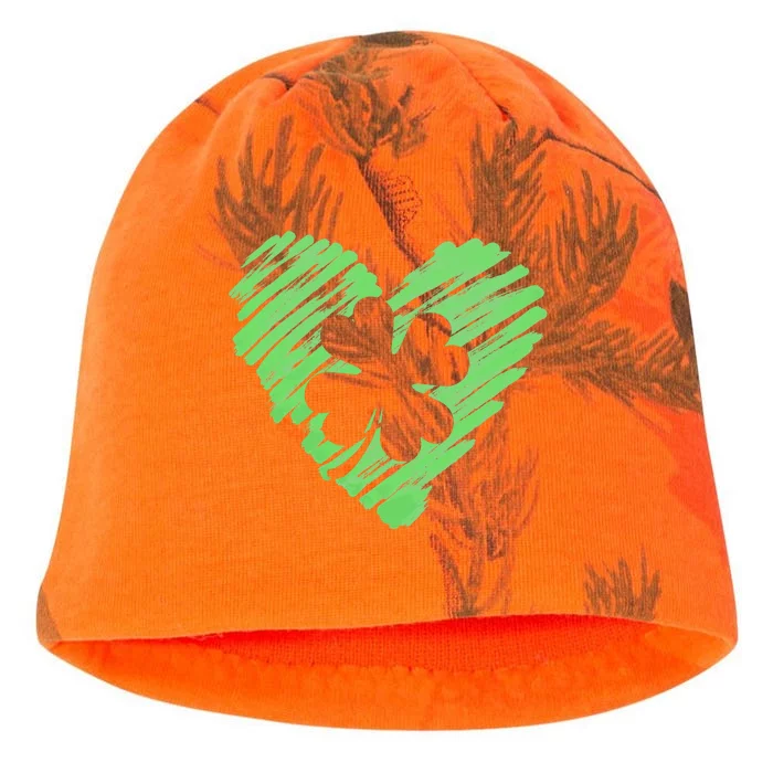 Cute St Patrick's Day Scribble Shamrock Heart Kati - Camo Knit Beanie