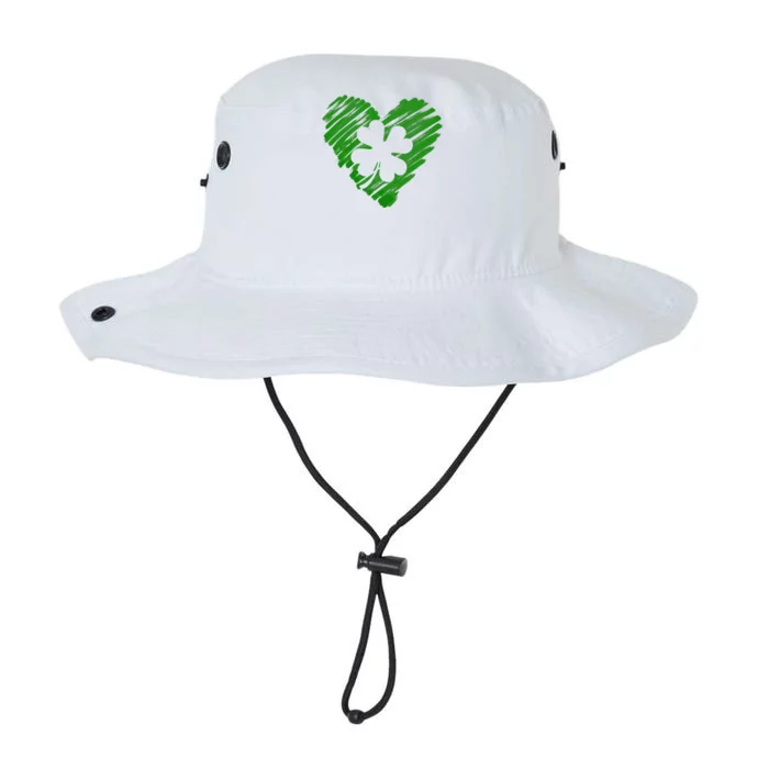 Cute St Patrick's Day Scribble Shamrock Heart Legacy Cool Fit Booney Bucket Hat