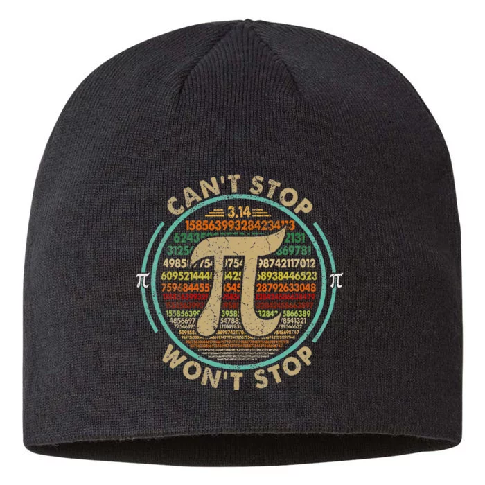 Can't Stop Pi Won't Stop Math Pi Day Funny Maths Club Gifts 8 1/2in Sustainable Knit Beanie