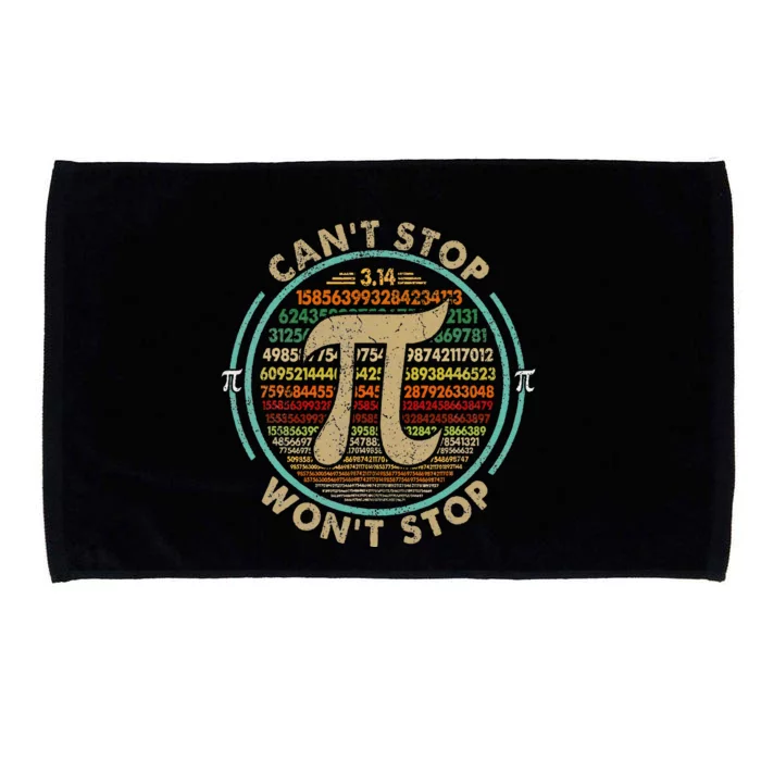 Can't Stop Pi Won't Stop Math Pi Day Funny Maths Club Gifts Microfiber Hand Towel