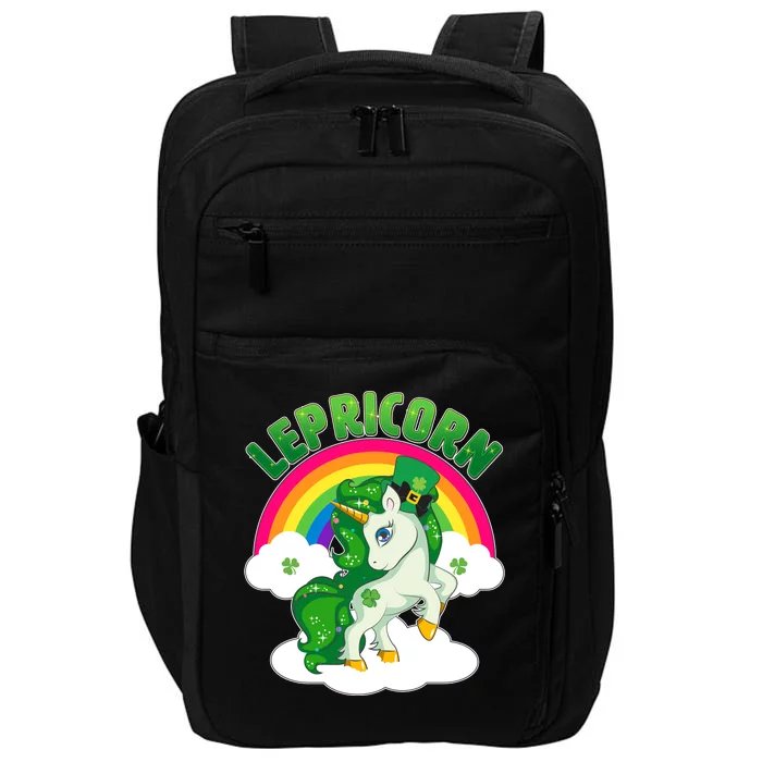 Cute St Patricks Day Rainbow Lepricorn Unicorn Leprechaun Impact Tech Backpack