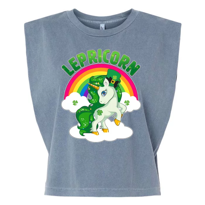 Cute St Patricks Day Rainbow Lepricorn Unicorn Leprechaun Garment-Dyed Women's Muscle Tee