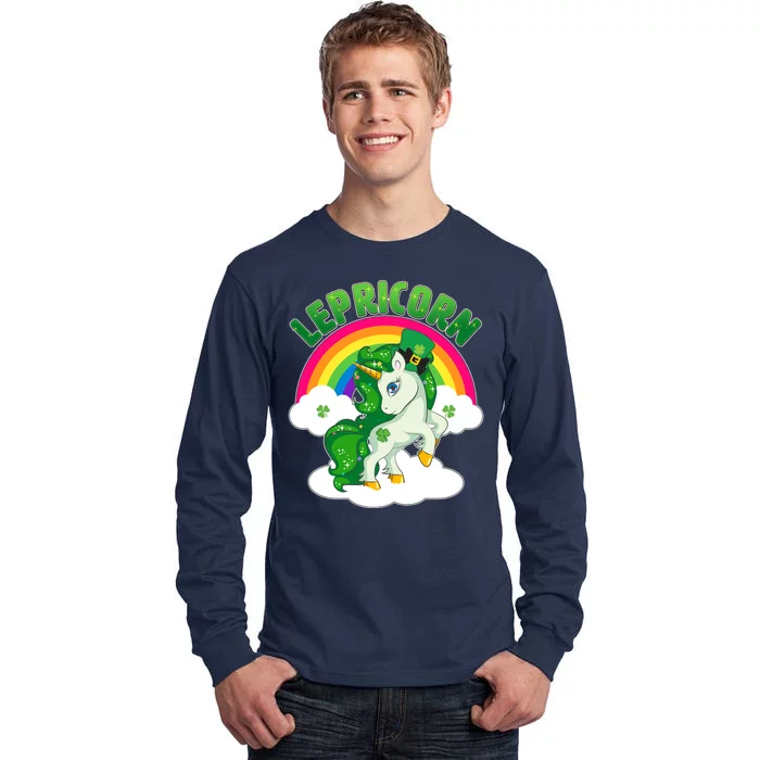 Cute St Patricks Day Rainbow Lepricorn Unicorn Leprechaun Tall Long Sleeve T-Shirt