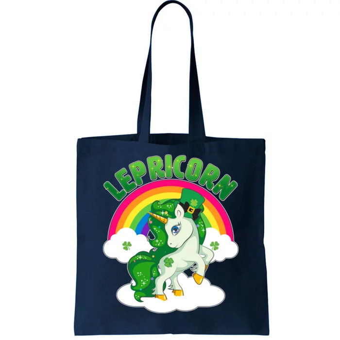 Cute St Patricks Day Rainbow Lepricorn Unicorn Leprechaun Tote Bag