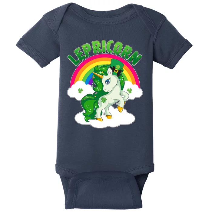 Cute St Patricks Day Rainbow Lepricorn Unicorn Leprechaun Baby Bodysuit