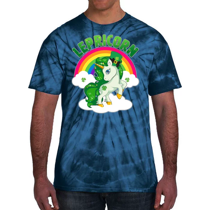 Cute St Patricks Day Rainbow Lepricorn Unicorn Leprechaun Tie-Dye T-Shirt