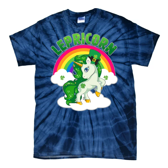 Cute St Patricks Day Rainbow Lepricorn Unicorn Leprechaun Tie-Dye T-Shirt