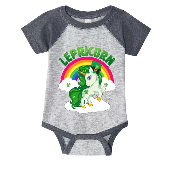 Cute St Patricks Day Rainbow Lepricorn Unicorn Leprechaun Infant Baby Jersey Bodysuit