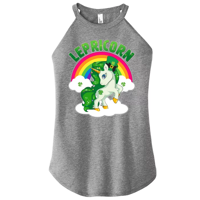 Cute St Patricks Day Rainbow Lepricorn Unicorn Leprechaun Women’s Perfect Tri Rocker Tank