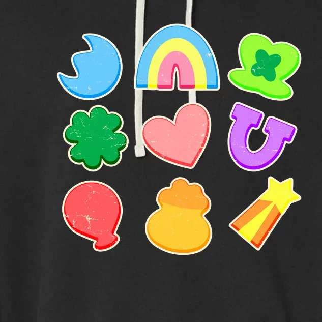 Cute St Patricks Day Marshmallow Shapes Garment-Dyed Fleece Hoodie