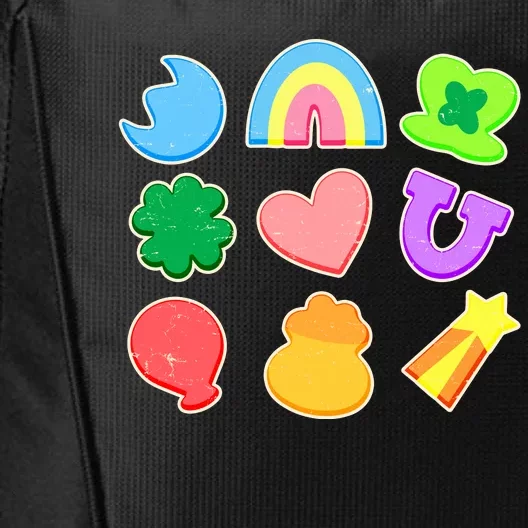 Cute St Patricks Day Marshmallow Shapes City Backpack