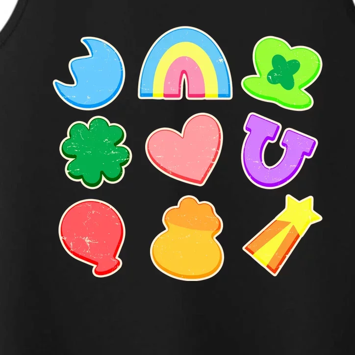 Cute St Patricks Day Marshmallow Shapes Performance Tank