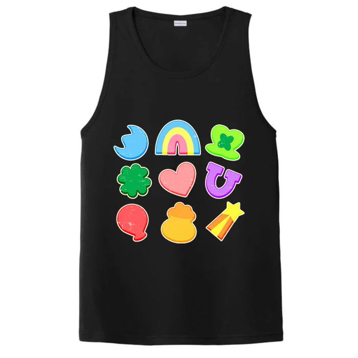 Cute St Patricks Day Marshmallow Shapes Performance Tank