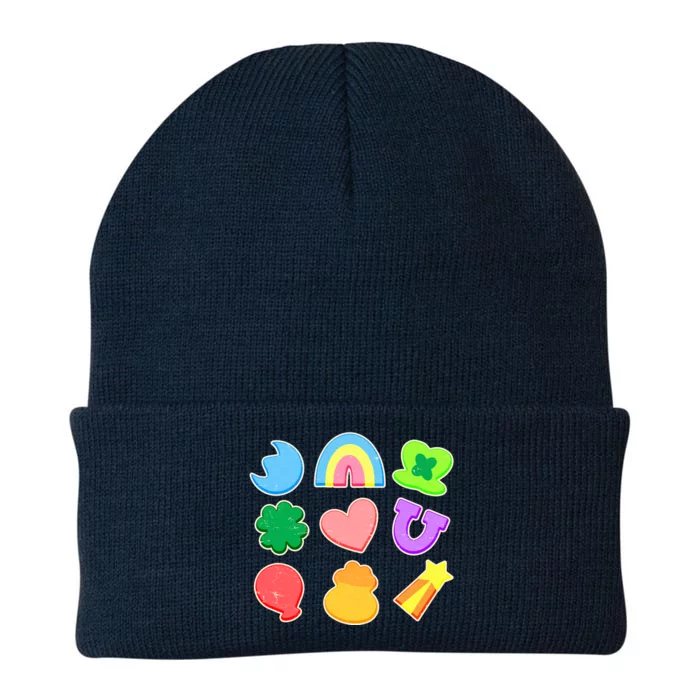 Cute St Patricks Day Marshmallow Shapes Knit Cap Winter Beanie