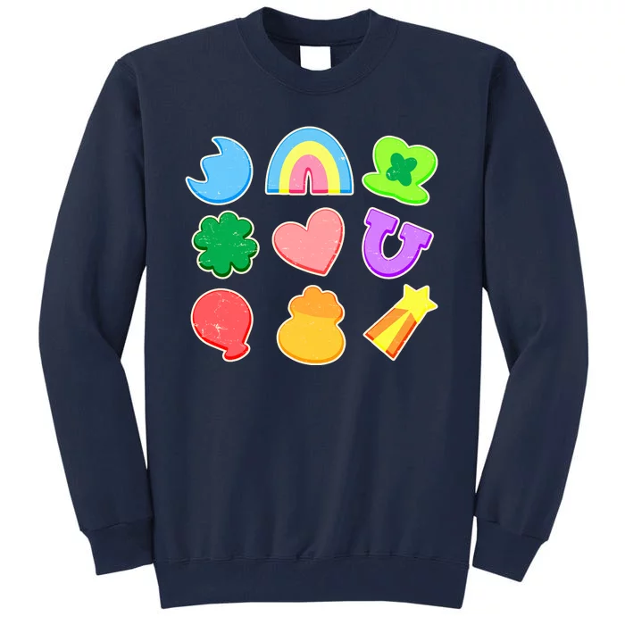 Cute St Patricks Day Marshmallow Shapes Tall Sweatshirt