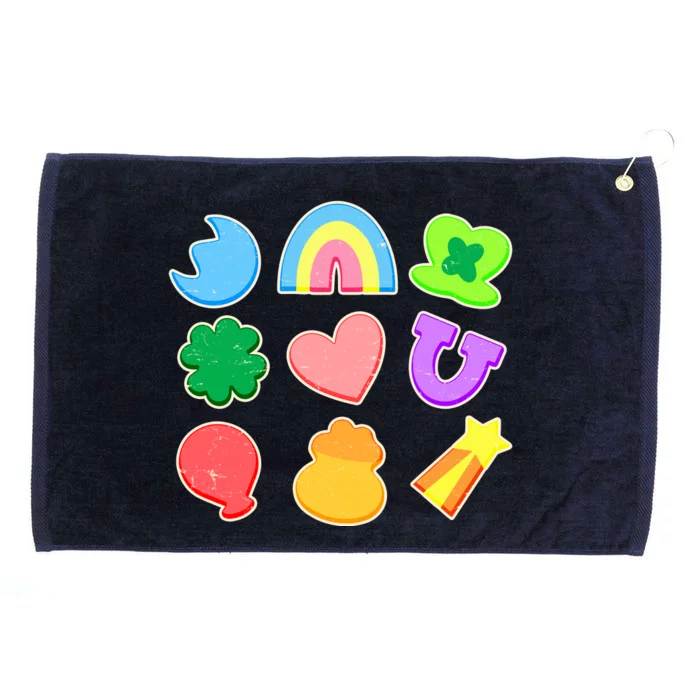 Cute St Patricks Day Marshmallow Shapes Grommeted Golf Towel