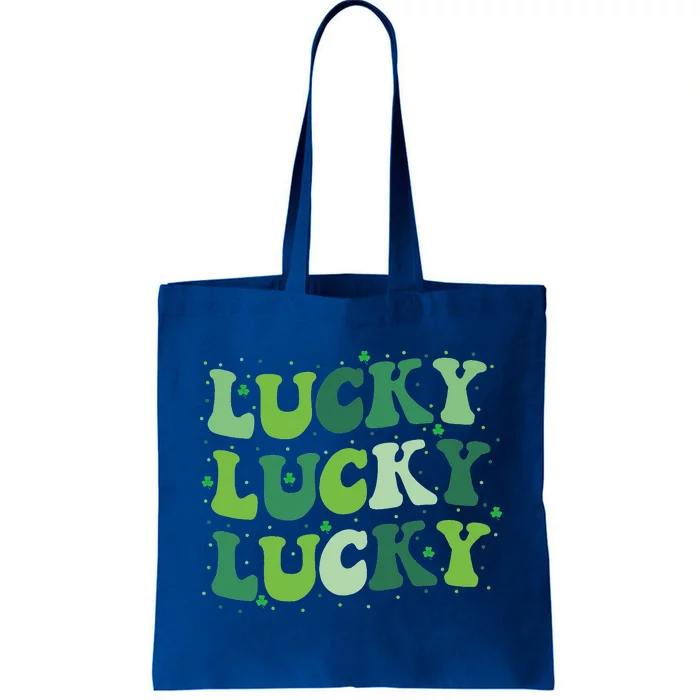 Cute St Patricks Day Lucky Retro Groovy Green Shamrock Tote Bag