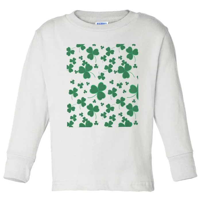 Clover St PatrickS Day Lucky Shamrocks Toddler Long Sleeve Shirt