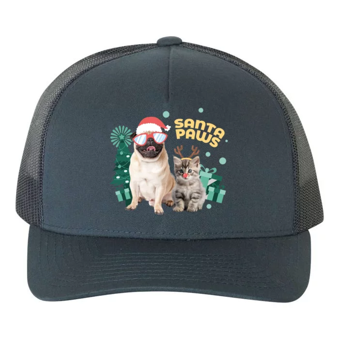 Christmas Santa Paws Gift Yupoong Adult 5-Panel Trucker Hat