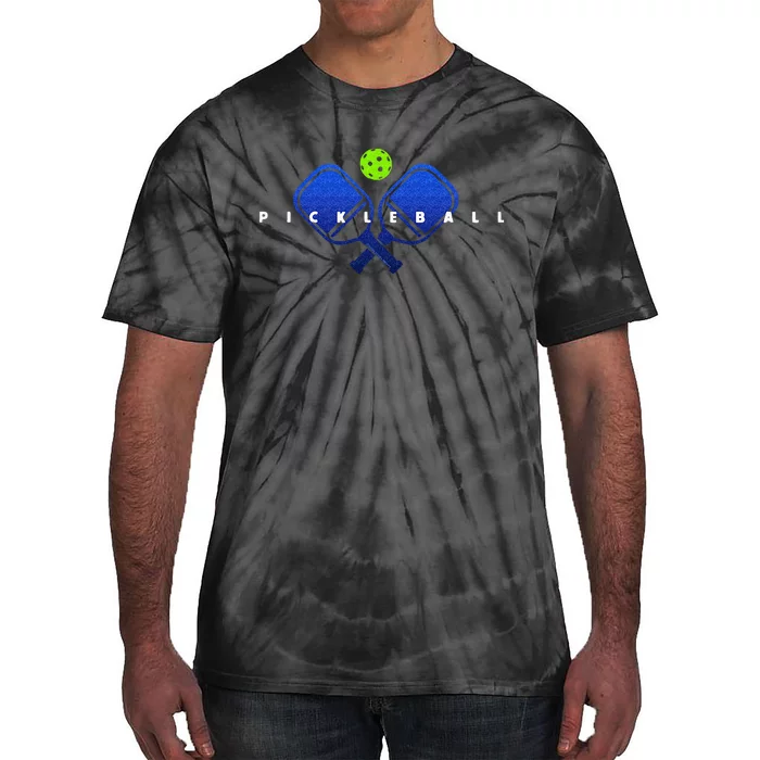 Cool Stylized Pickleball with Paddles and Ball Pickleball Tie-Dye T-Shirt