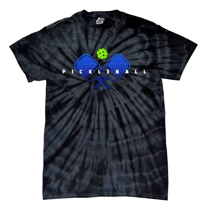 Cool Stylized Pickleball with Paddles and Ball Pickleball Tie-Dye T-Shirt