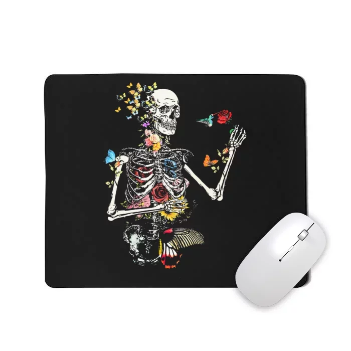 Cool Skeleton Plant Nature Flower Halloween Mousepad