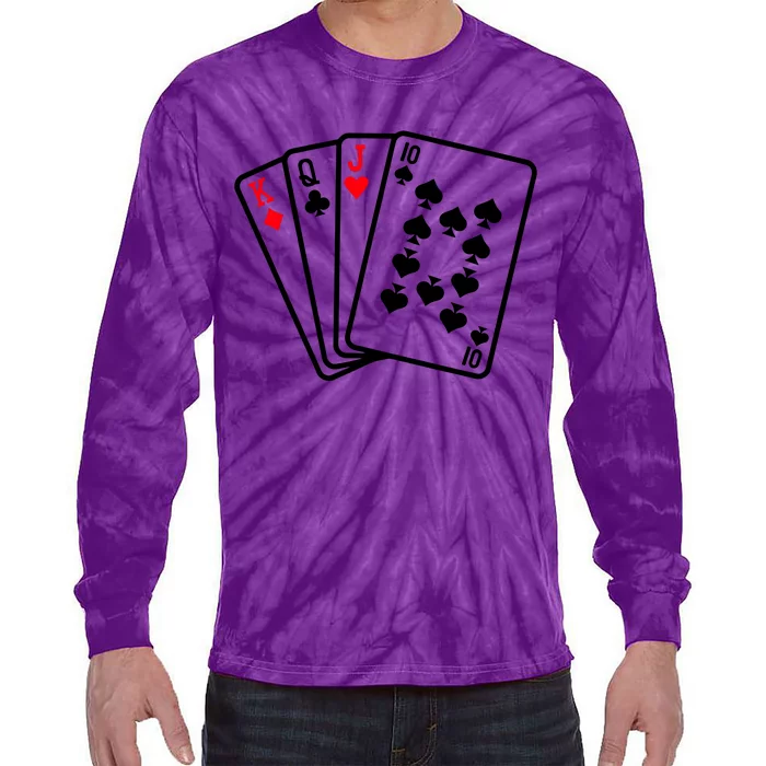 Cool Style Playing Cards Tie-Dye Long Sleeve Shirt