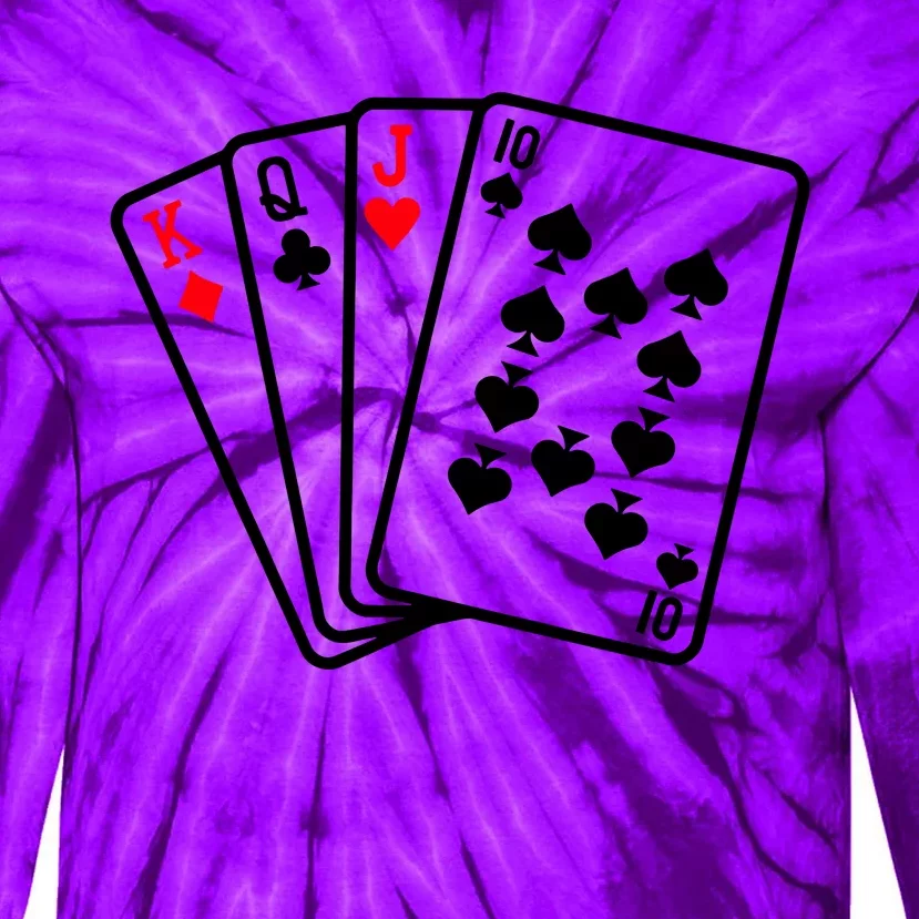 Cool Style Playing Cards Tie-Dye Long Sleeve Shirt