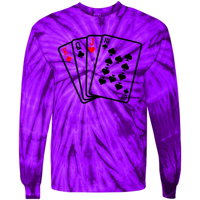 Cool Style Playing Cards Tie-Dye Long Sleeve Shirt