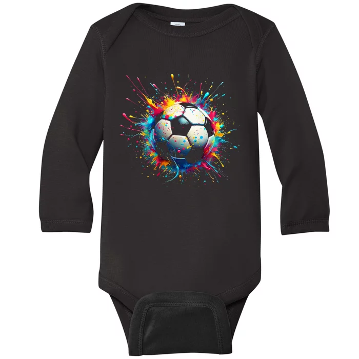 Cool Soccer Player Sport Baby Long Sleeve Bodysuit