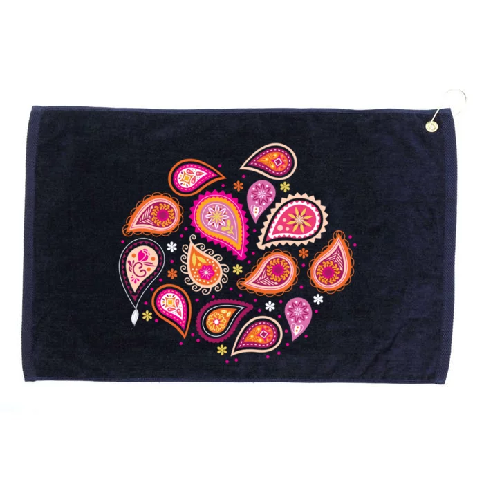 Colorful Summer Paisleys Grommeted Golf Towel