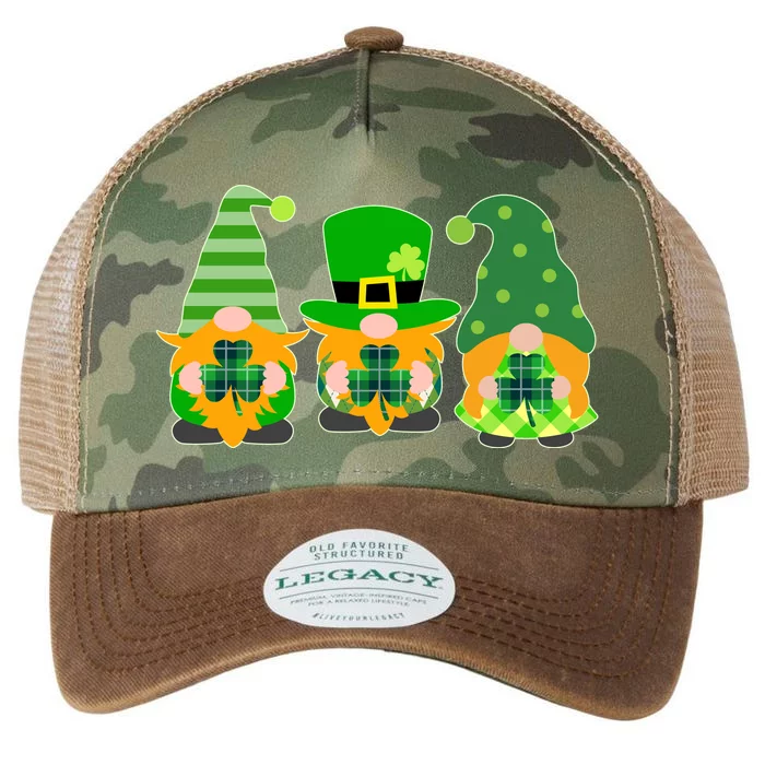 Cute St Patrick's Day Shamrock Gnomes Multi Patterns Legacy Tie Dye Trucker Hat