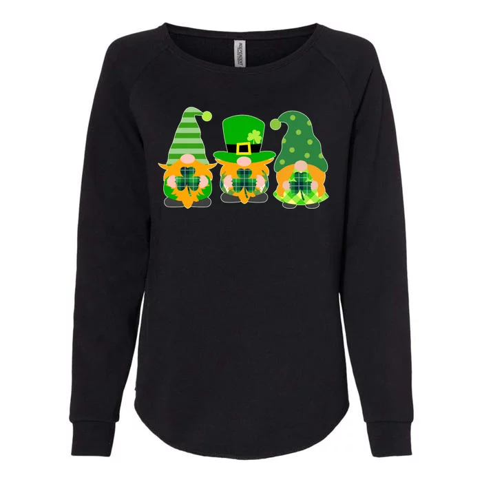 Cute St Patrick's Day Shamrock Gnomes Multi Patterns Womens California Wash Sweatshirt