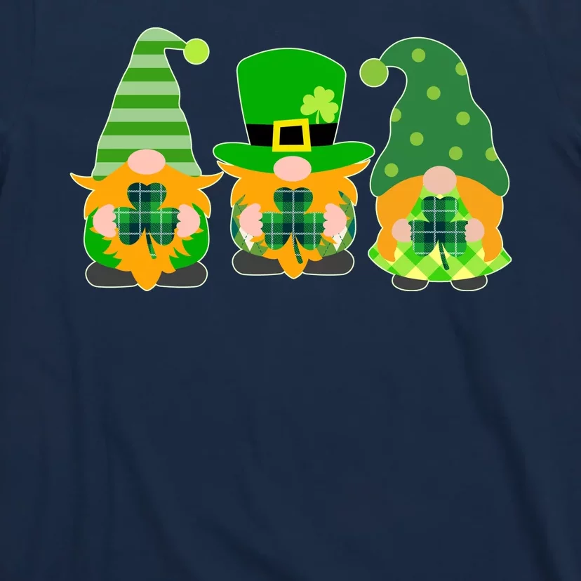 Cute St Patrick's Day Shamrock Gnomes Multi Patterns T-Shirt