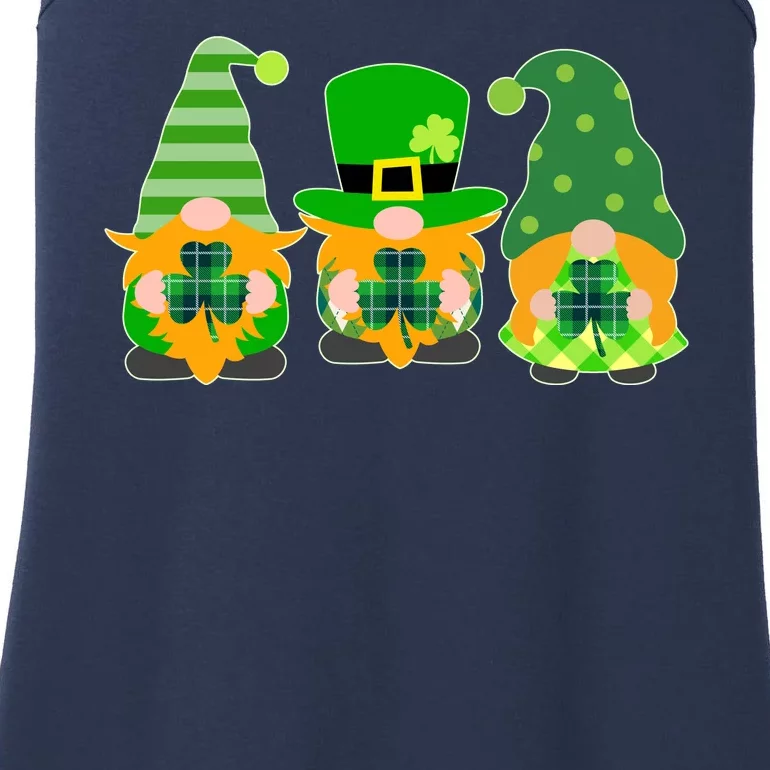 Cute St Patrick's Day Shamrock Gnomes Multi Patterns Ladies Essential Tank