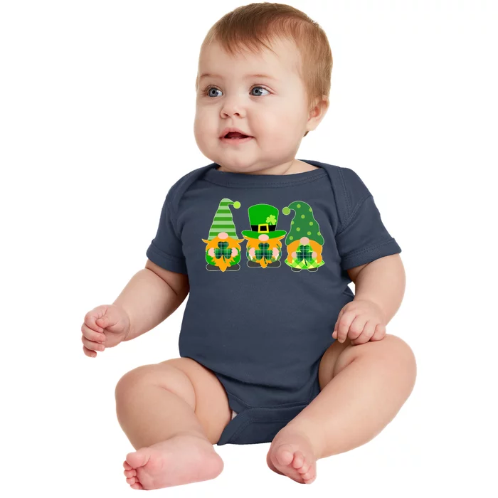 Cute St Patrick's Day Shamrock Gnomes Multi Patterns Baby Bodysuit