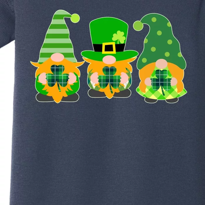 Cute St Patrick's Day Shamrock Gnomes Multi Patterns Baby Bodysuit