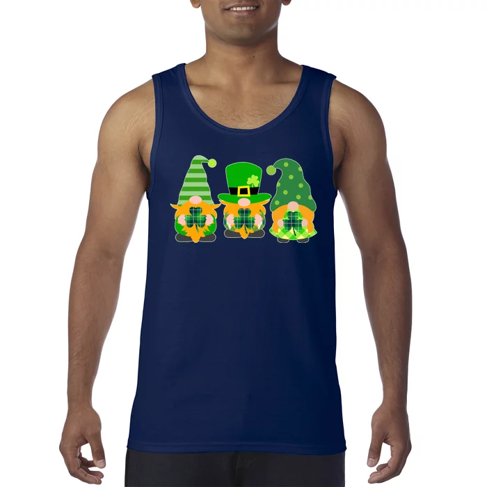 Cute St Patrick's Day Shamrock Gnomes Multi Patterns Tank Top