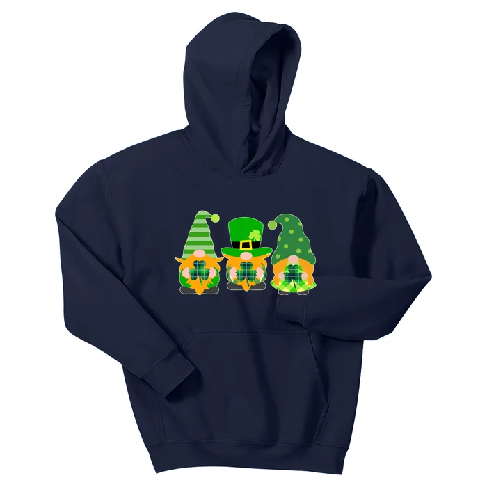 Cute St Patrick's Day Shamrock Gnomes Multi Patterns Kids Hoodie